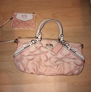 COPY - Coach punk and white purse and matching wallet